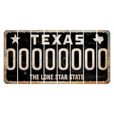 Texas Black The Lone Star State Cut License Plate Strips (Set of 8)