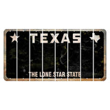 Texas Black The Lone Star State Cut License Plate Strips (Set of 8) Blank