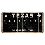 Texas Black The Lone Star State Cut License Plate Strips (Set of 8) Apostrophe