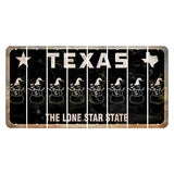 Texas Black The Lone Star State Cut License Plate Strips (Set of 8) Snowman