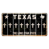 Texas Black The Lone Star State Cut License Plate Strips (Set of 8) Cross