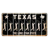 Texas Black The Lone Star State Cut License Plate Strips (Set of 8) Male Golfer