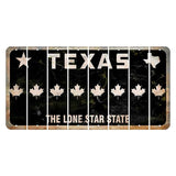 Texas Black The Lone Star State Cut License Plate Strips (Set of 8) Maple Leaf