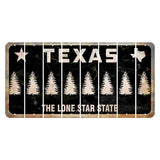 Texas Black The Lone Star State Cut License Plate Strips (Set of 8) Pine Tree
