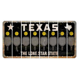 Texas Black The Lone Star State Cut License Plate Strips (Set of 8) Pickleball
