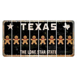 Texas Black The Lone Star State Cut License Plate Strips (Set of 8) Gingerbread Man