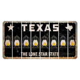 Texas Black The Lone Star State Cut License Plate Strips (Set of 8) Lantern