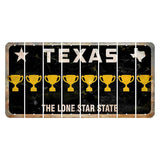 Texas Black The Lone Star State Cut License Plate Strips (Set of 8) Trophy