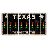 Texas Black The Lone Star State Cut License Plate Strips (Set of 8) Traffic Light