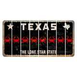 Texas Black The Lone Star State Cut License Plate Strips (Set of 8) Crab