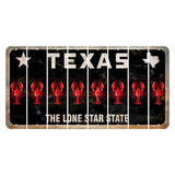 Texas Black The Lone Star State Cut License Plate Strips (Set of 8) Lobster
