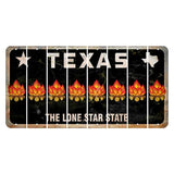 Texas Black The Lone Star State Cut License Plate Strips (Set of 8) Campfire