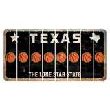 Texas Black The Lone Star State Cut License Plate Strips (Set of 8) Basketball