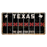Texas Black The Lone Star State Cut License Plate Strips (Set of 8) Cheer Bow