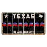 Texas Black The Lone Star State Cut License Plate Strips (Set of 8) Republican