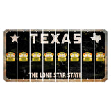 Texas Black The Lone Star State Cut License Plate Strips (Set of 8) School Bus