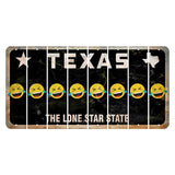 Texas Black The Lone Star State Cut License Plate Strips (Set of 8) Emoji - Laughing