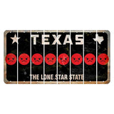 Texas Black The Lone Star State Cut License Plate Strips (Set of 8) Emoji - Angry