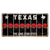 Texas Black The Lone Star State Cut License Plate Strips (Set of 8) Emoji - Pissed