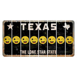 Texas Black The Lone Star State Cut License Plate Strips (Set of 8) Emoji - Winking