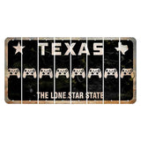 Texas Black The Lone Star State Cut License Plate Strips (Set of 8) X Controller