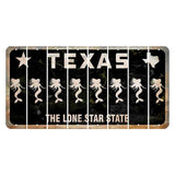 Texas Black The Lone Star State Cut License Plate Strips (Set of 8) Mermaid