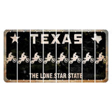 Texas Black The Lone Star State Cut License Plate Strips (Set of 8) Dirtbike Rider