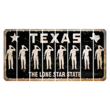 Texas Black The Lone Star State Cut License Plate Strips (Set of 8) Police Officer