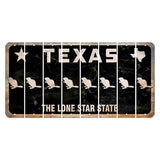 Texas Black The Lone Star State Cut License Plate Strips (Set of 8) Beaver