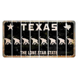 Texas Black The Lone Star State Cut License Plate Strips (Set of 8) Elephant