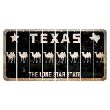 Texas Black The Lone Star State Cut License Plate Strips (Set of 8) Camel