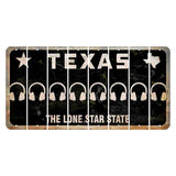 Texas Black The Lone Star State Cut License Plate Strips (Set of 8) Headphones