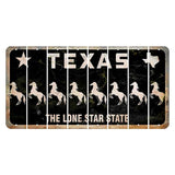 Texas Black The Lone Star State Cut License Plate Strips (Set of 8) Horse