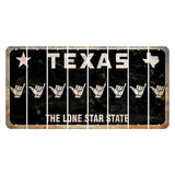 Texas Black The Lone Star State Cut License Plate Strips (Set of 8) Hang Loose