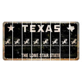 Texas Black The Lone Star State Cut License Plate Strips (Set of 8) Zodiac Sign - Capricorn
