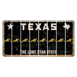 Texas Black The Lone Star State Cut License Plate Strips (Set of 8) Backhoe