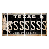 Texas Star Black Cut License Plate Strips (Set of 8) S