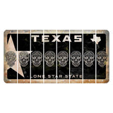Texas Star Black Cut License Plate Strips (Set of 8) Sugar Skull