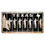 Texas Star Black Cut License Plate Strips (Set of 8) Police Officer
