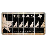 Texas Star Black Cut License Plate Strips (Set of 8) Howling Wolf