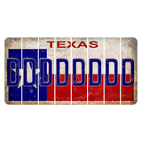 Texas Flag Cut License Plate Strips (Set of 8) D