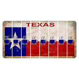 Texas Flag Cut License Plate Strips (Set of 8) Coffee Mug
