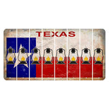 Texas Flag Cut License Plate Strips (Set of 8) Lantern