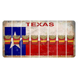Texas Flag Cut License Plate Strips (Set of 8) French Fries
