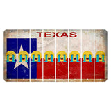 Texas Flag Cut License Plate Strips (Set of 8) Emoji - Crying