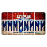 Utah Ski Cut License Plate Strips (Set of 8) M