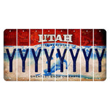 Utah Ski Cut License Plate Strips (Set of 8) Y