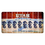 Utah Ski Cut License Plate Strips (Set of 8) Seahorse