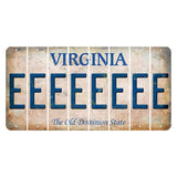 Virginia Cut License Plate Strips (Set of 8) E