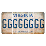 Virginia Cut License Plate Strips (Set of 8) G